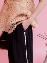 Side Flower Lace Pants