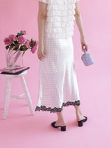 Silky Dot Lace Skirt