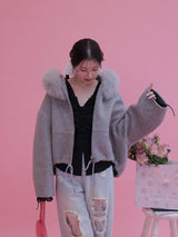 【PRE ORDER】Wool 100% Fur Short Jumper