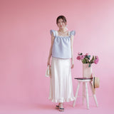 Hem Frill Satin Skirt