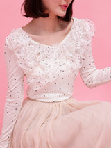 【在庫調整】Frill Bloom Dot Tops