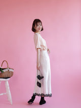 Silky Dot Lace Skirt