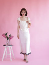 Silky Dot Lace Skirt