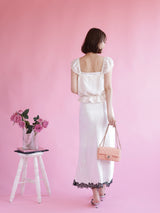 Silky Dot Lace Skirt
