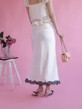 Silky Dot Lace Skirt