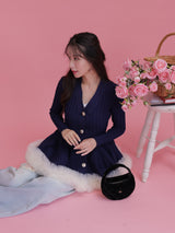 Tulle Peplum Cardigan