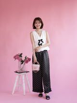 Bicolor Ribbon Blouse