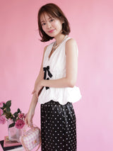 Bicolor Ribbon Blouse