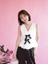 Bicolor Ribbon Blouse