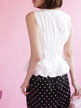 Bicolor Ribbon Blouse