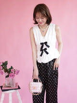 Bicolor Ribbon Blouse