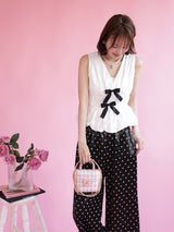 Bicolor Ribbon Blouse
