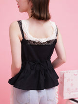 Rosy Lace Cami Tops