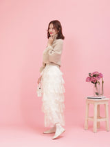Flower Lace Tiered Skirt