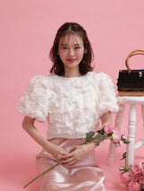 Back Ribbon Puff Blouse