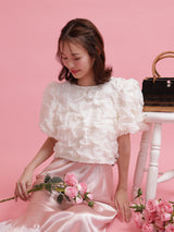 Back Ribbon Puff Blouse