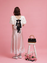 Lace Satin Skirt