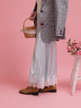 Lace Satin Skirt