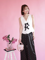 Bicolor Ribbon Blouse - MAISON MARBLE