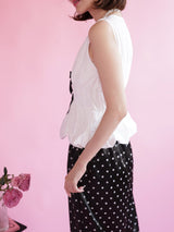 Bicolor Ribbon Blouse - MAISON MARBLE