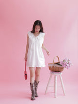 Blanc Collar Mini Dress - MAISON MARBLE