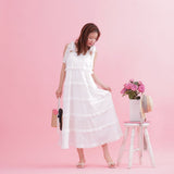 Blanc Frill Dress - MAISON MARBLE