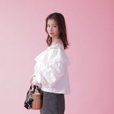 Cotton Off Shoulder Bl - MAISON MARBLE