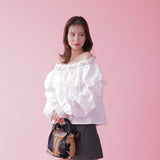 Cotton Off Shoulder Bl - MAISON MARBLE
