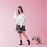 Cotton Off Shoulder Bl - MAISON MARBLE