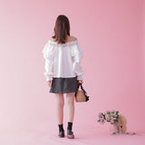 Cotton Off Shoulder Bl - MAISON MARBLE