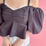 Crop Puff Blouse - MAISON MARBLE