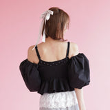 Crop Puff Blouse - MAISON MARBLE