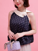 Dot Satin Balloon Tops - MAISON MARBLE