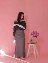 Drape Check Skirt - MAISON MARBLE