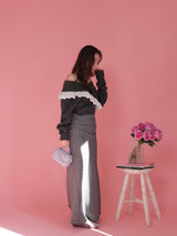 Drape Check Skirt - MAISON MARBLE