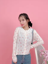 Fleur Lacy Cardigan - MAISON MARBLE