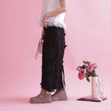 【在庫調整】Flower Satin Skirt - MAISON MARBLE
