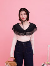 Frill Collar Rib Knit - MAISON MARBLE