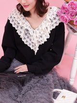 Frill Lace Sweater - MAISON MARBLE