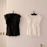Frill Peplum Blouse - MAISON MARBLE