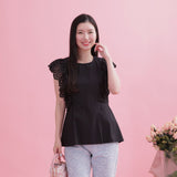 Frill Peplum Blouse - MAISON MARBLE