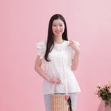 Frill Peplum Blouse - MAISON MARBLE