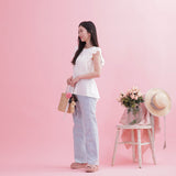 Frill Peplum Blouse - MAISON MARBLE