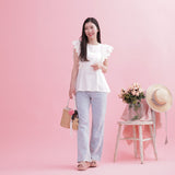 Frill Peplum Blouse - MAISON MARBLE
