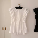 Frill Peplum Blouse - MAISON MARBLE