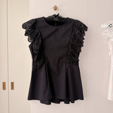 Frill Peplum Blouse - MAISON MARBLE