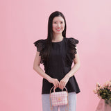 Frill Peplum Blouse - MAISON MARBLE