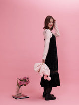 Frill Velour Cami Dress - MAISON MARBLE