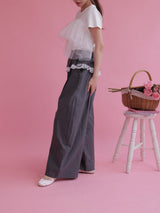 Frill Wide Pants - MAISON MARBLE