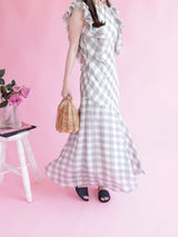 Gingham Frill Dress - MAISON MARBLE